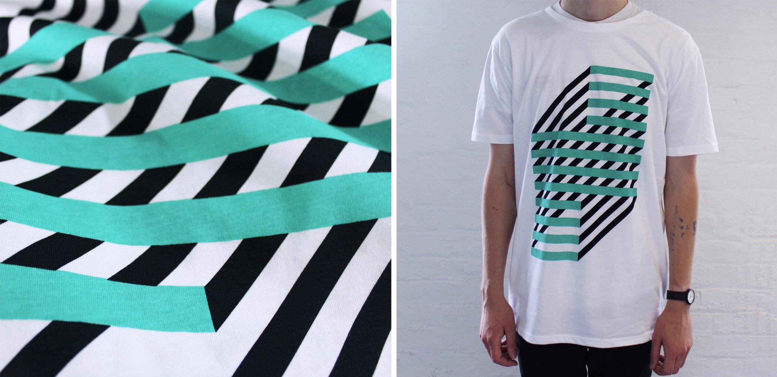 Screen printed t-shirt with graphic pattern