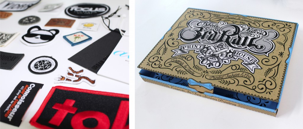 Woven Labels and Screen printed t-shirt box 3rd rail