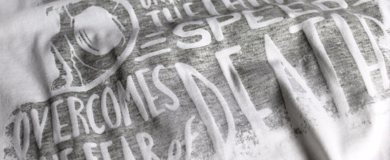 Close up of a Death Machines of London T-shirt