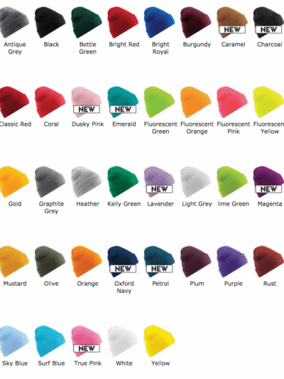 100 x Beechfield Cuffed Beanies With Embroidery