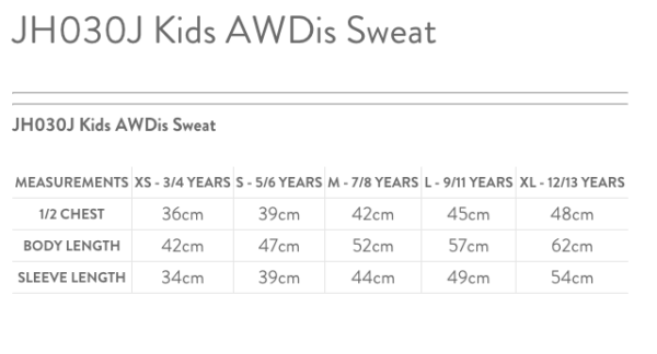 awdis sweat chart