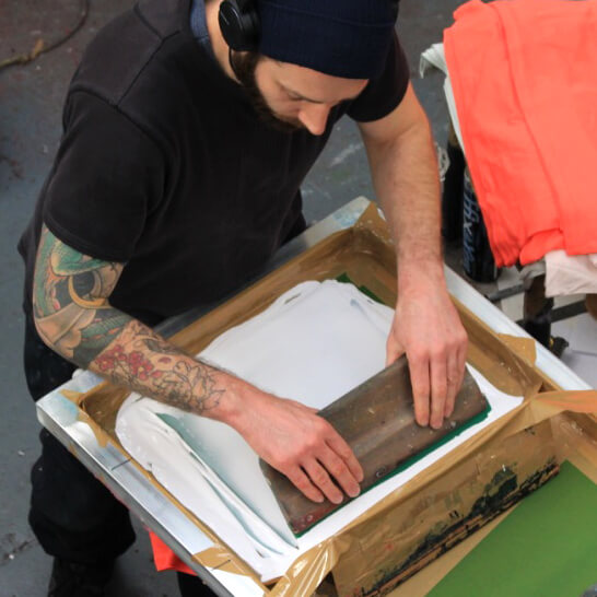 Screen printing with white ink