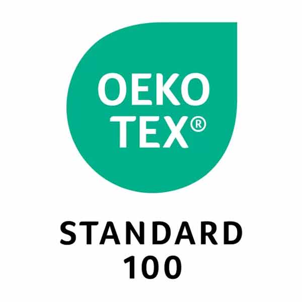 OEKO-TEX certified garments displayed on a garment and t-shirt printing website.