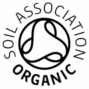 Soil Association logo displayed on a garment and t-shirt printing website, symbolizing organic certification for sustainable printing.