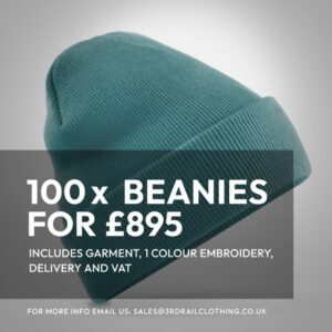 100 x Beechfield Cuffed Beanies With Embroidery