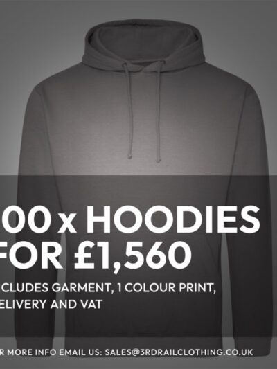 100 x Hoodies With a 1 Colour Screen Print