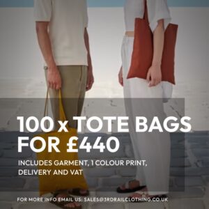 100 x Tote Bags With a 1 Colour Screen Print
