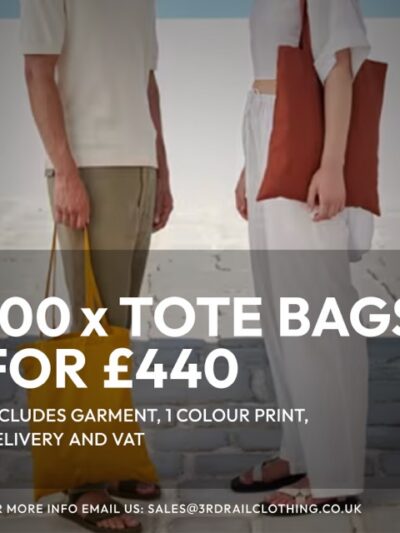 100 x Tote Bags With a 1 Colour Screen Print