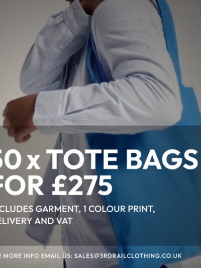 50 x Tote Bags With A 1 Colour Screen Print