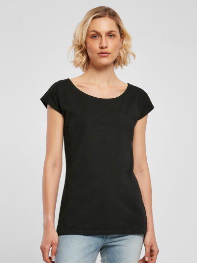 Build Your Brand Women’s Wide Neck Tee BB013
