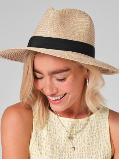 Beechfield Straw Fedora B725