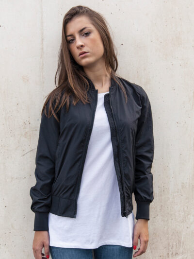 Build Your Brand Women’s Light Bomber Jacket BY044