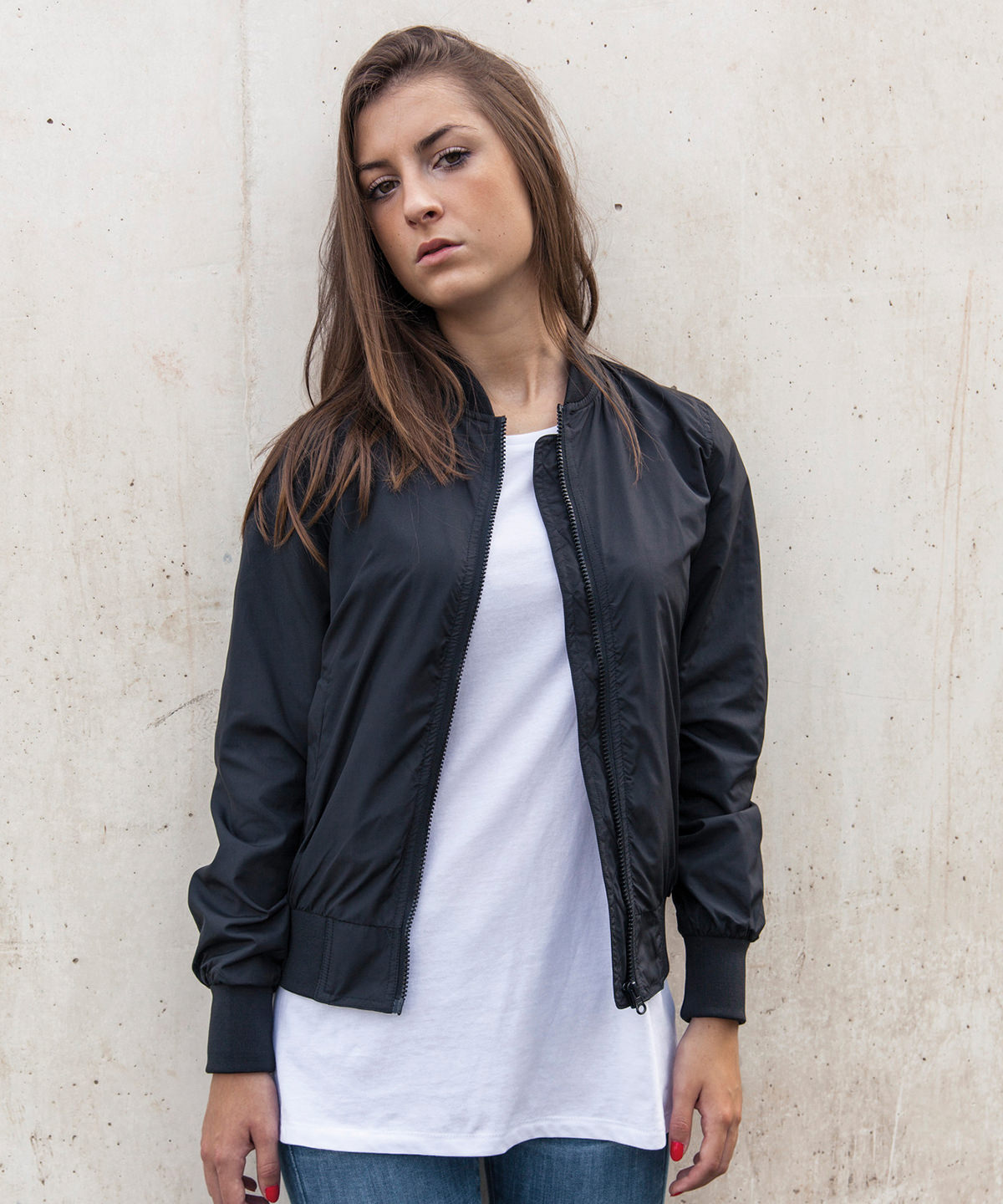 Build Your Brand Women's Light Bomber Jacket BY044