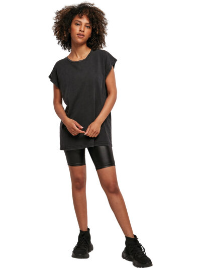 Build Your Brand Women’s Acid Washed Extended Shoulder Tee BY053