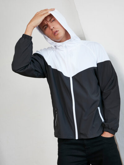 Build Your Brand Two-tone Tech Windrunner Jacket BY129
