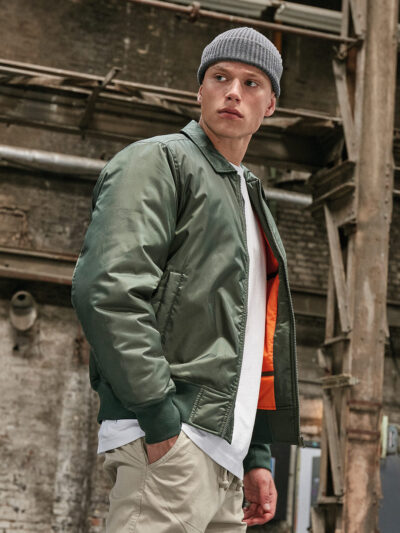 Build Your Brand Collar Bomber Jacket BY157