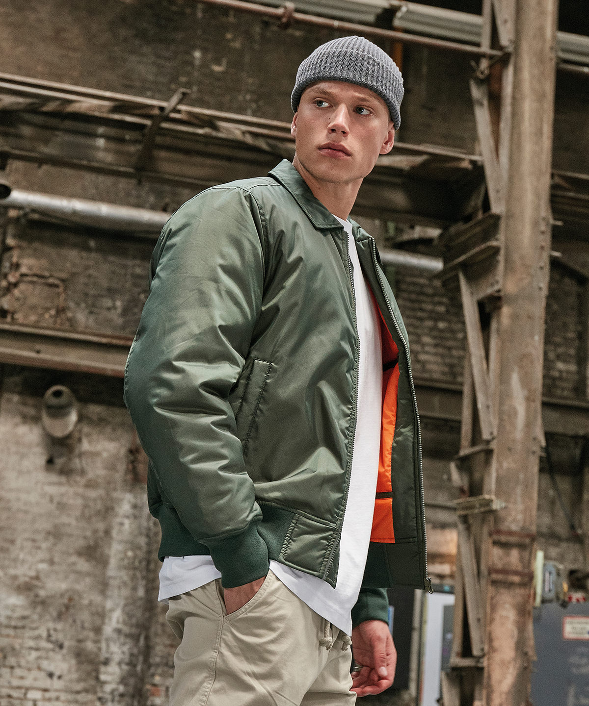 Build Your Brand Collar Bomber Jacket BY157