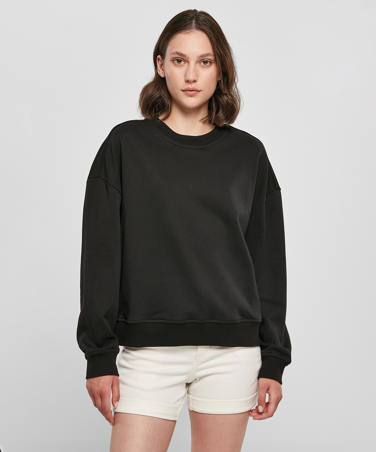 Build Your Brand Women’s Oversized Crew Neck Sweatshirt BY212