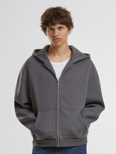 Build Your Brand Fluffy Zip Hoodie BY285