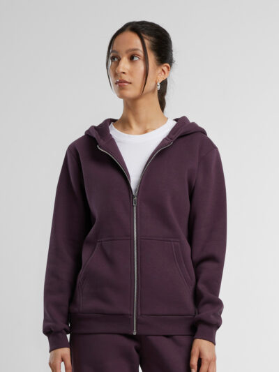 Build Your Brand Women’s Fluffy Zip Hoodie BY290