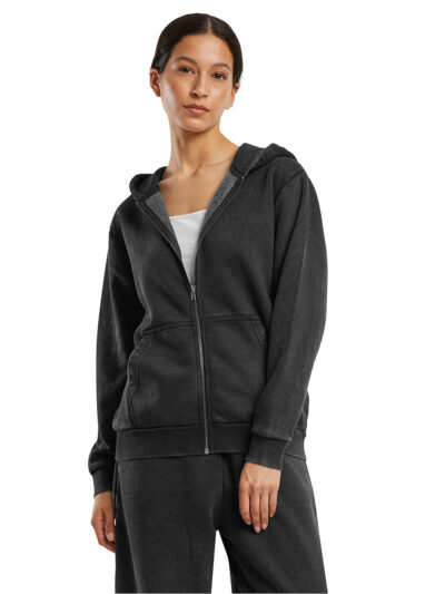 Build Your Brand Women’s Vintage Heavy Zip Hoodie BY299