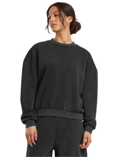 Build Your Brand Women’s Vintage Heavy Crew Neck BY301