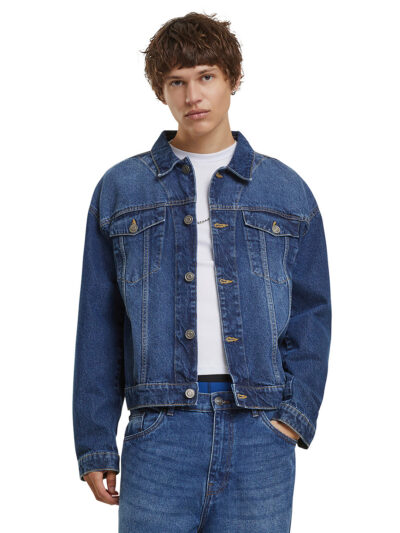Build Your Brand Heavy Ounce Boxy Denim Jacket BY312