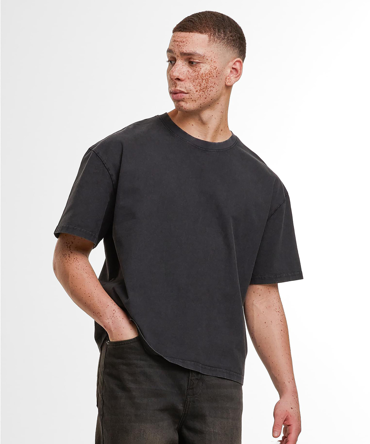 Build Your Brand Vintage Cropped Heavy Oversized Tee BY435