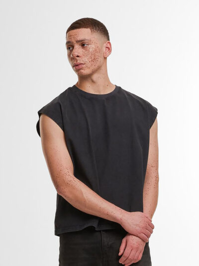 Build Your Brand Vintage Cropped Heavy Sleeveless Tee BY436