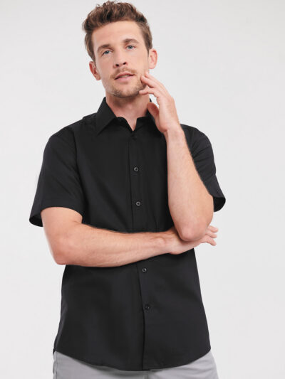 Russell Athletic Short Sleeve Easycare Tailored Oxford Shirt J923M