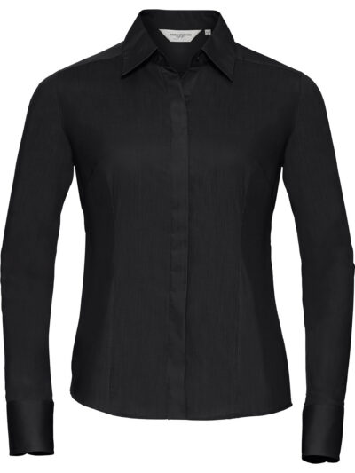 Russell Athletic Women’s Long Sleeve Polycotton Easycare Fitted Poplin Shirt J924F