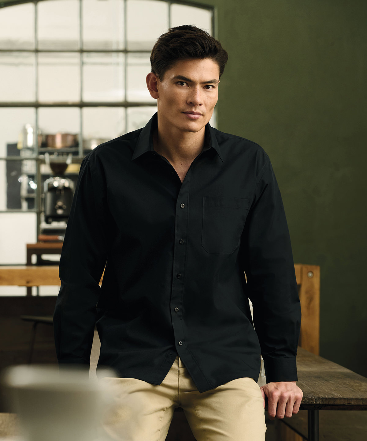 Russell Athletic Long Sleeve Polycotton Easycare Poplin Shirt J934M