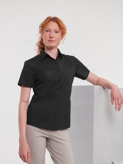 Russell Athletic Women’s Short Sleeve Polycotton Easycare Poplin Shirt J935F