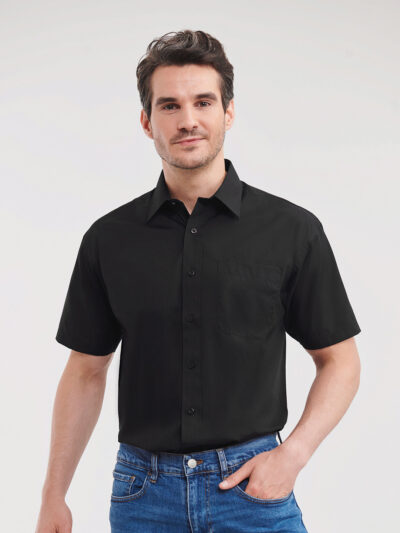 Russell Athletic Short Sleeve Polycotton Easycare Poplin Shirt J935M