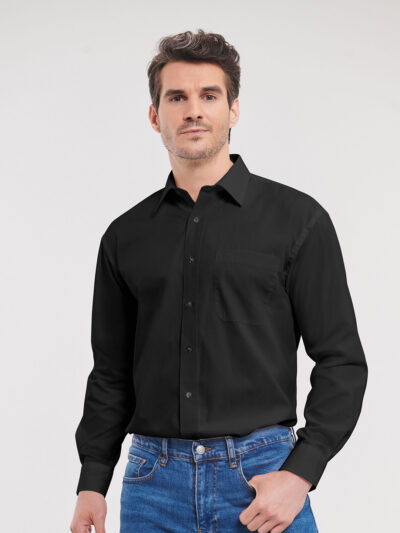 Russell Athletic Long Sleeve Pure Cotton Easycare Poplin Shirt J936M