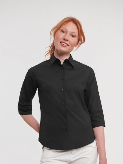 Russell Athletic Women's ¾ Sleeve Easycare Fitted Shirt J946F