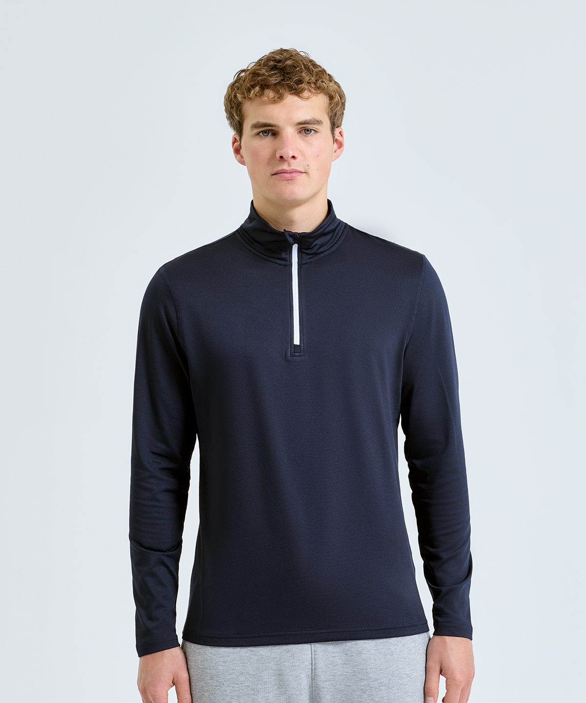 TriDri Men's Recycled Long Sleeve Brushed Back ¼ Zip TR111
