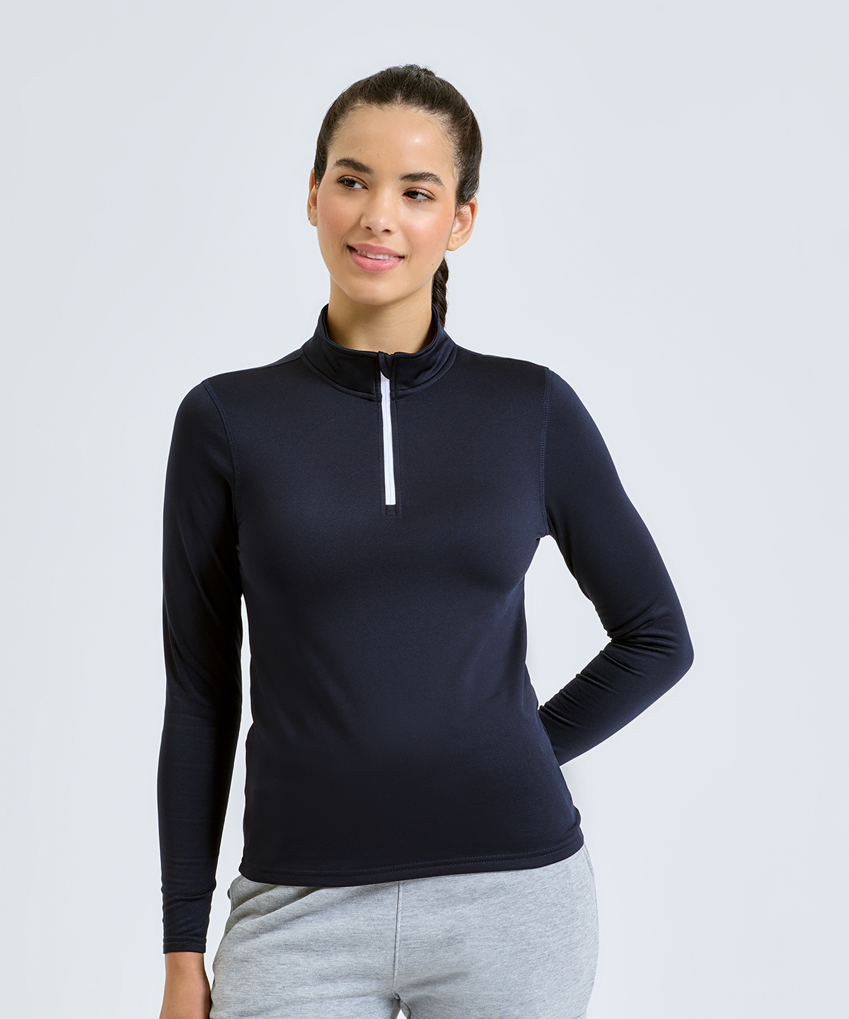 TriDri Women's Recycled Long Sleeve Brushed Back ¼ Zip TR121
