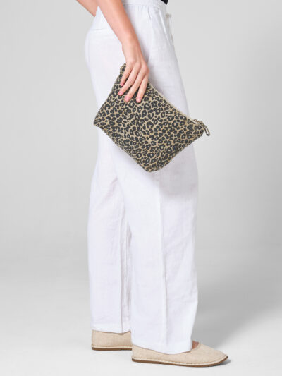 Westford Mill Leopard Print Canvas Accessory Bag W330
