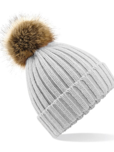 Beechfield Fur Pop Pom Chunky Beanie B412