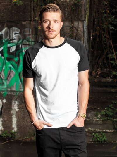 Build Your Brand Raglan Contrast Tee BY007