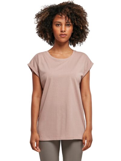 Build Your Brand Women’s Extended Shoulder Tee BY021