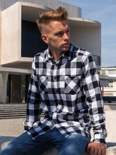 Build Your Brand Checked Flannel Shirt BY031