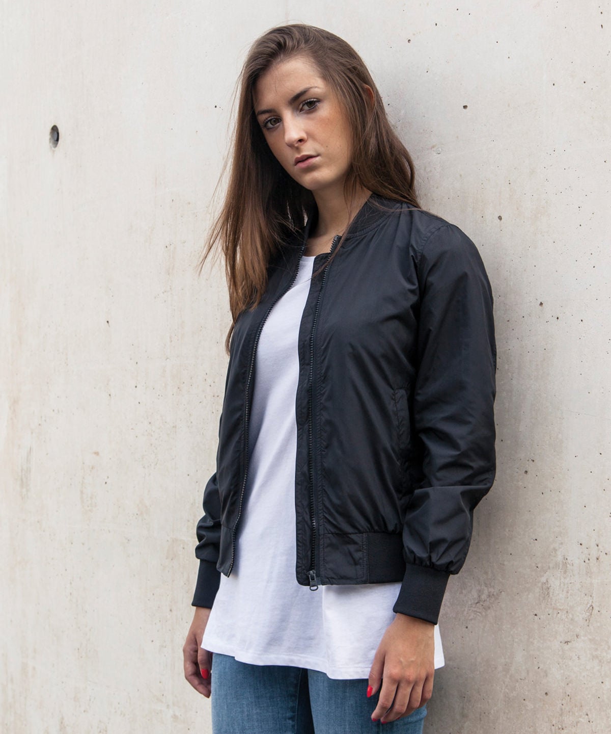 Build Your Brand Women's Light Bomber Jacket BY044 - Image 4