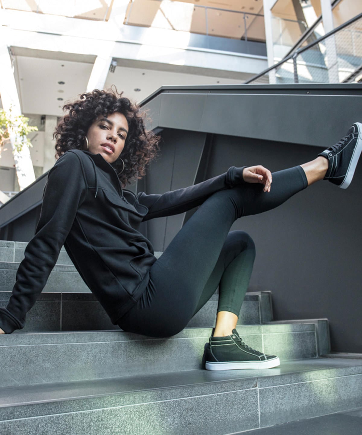 Build Your Brand Women's Stretch Jersey Leggings BY099 - Image 2