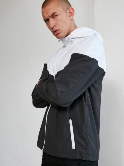 Build Your Brand Two-tone Tech Windrunner Jacket BY129