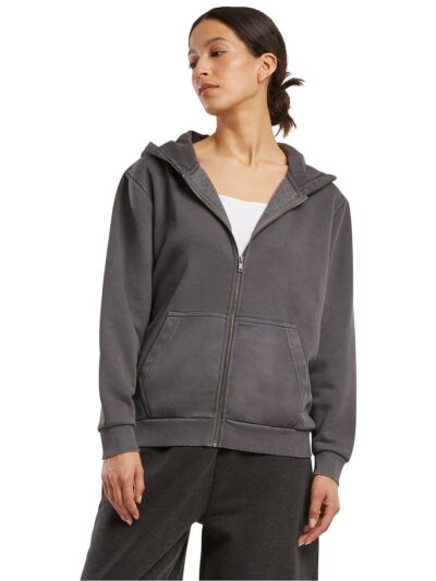 Build Your Brand Women’s Vintage Heavy Zip Hoodie BY299
