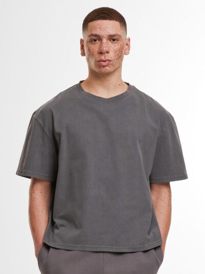 Build Your Brand Vintage Cropped Heavy Oversized Tee BY435