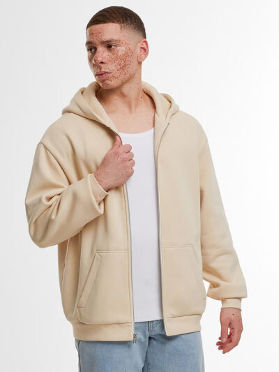 Build Your Brand Loose-fit Zip Hoodie BY443
