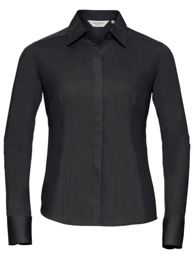 Russell Athletic Women’s Long Sleeve Polycotton Easycare Fitted Poplin Shirt J924F